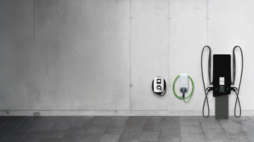 E-Auto Ladestationen an einer Wand